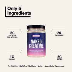 Strawberry Creatine Monohydrate Powder | Naked Creatine - 2.2LB
