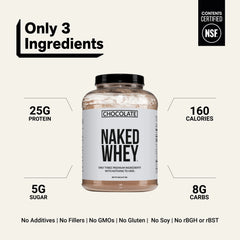 Chocolate Whey Protein Powder | Naked Chocolate Whey - 5LB