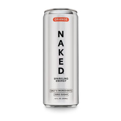 Orange Naked Sparkling Energy | Clean Energy Drink - 12 Cans
