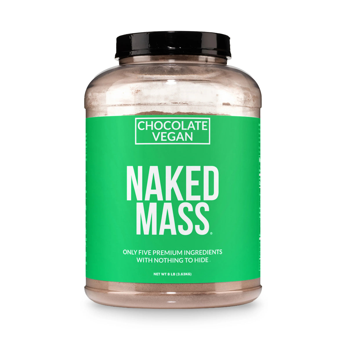Chocolate Vegan Mass Gainer Supplement | Naked Vegan Mass - 8LB