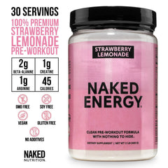 Strawberry Lemonade Pre Workout Supplement | Naked Energy - 30 Servings
